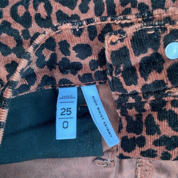 LOFT Leopard Animal Print High Waisted Skinny Corduroy Pants - Picture 5 of 7